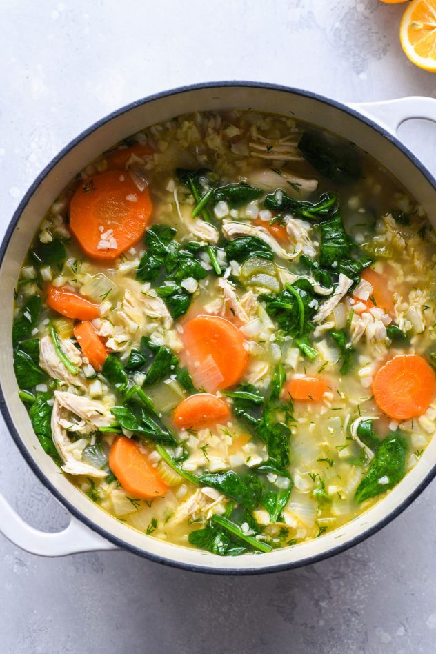 Wholesome Chicken and Cauliflower Rice Soup