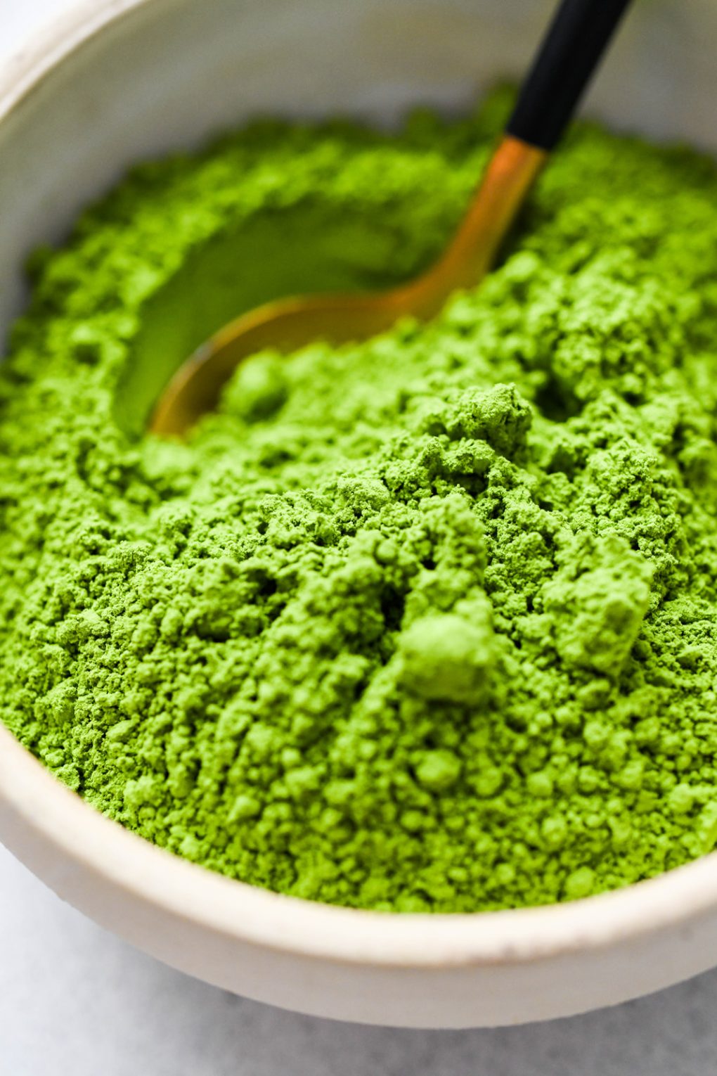 green matcha powder in a bowl