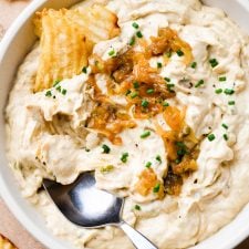 Dairy Free French Onion Dip - Made with Cashews
