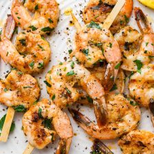 Garlic-Marinated Grilled Shrimp Skewers (Keto & Paleo)