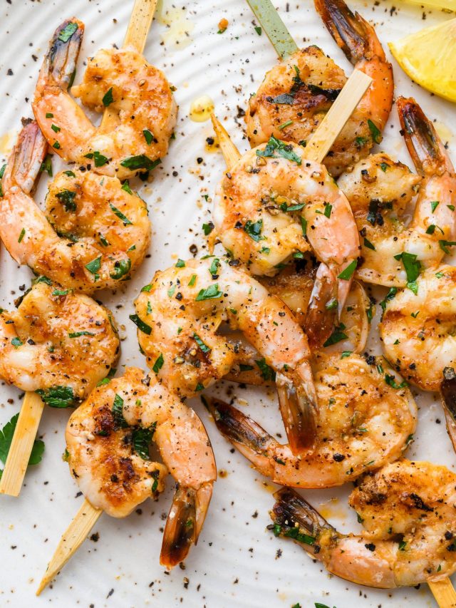 Garlicky Grilled Shrimp Skewers nyssa's kitchen