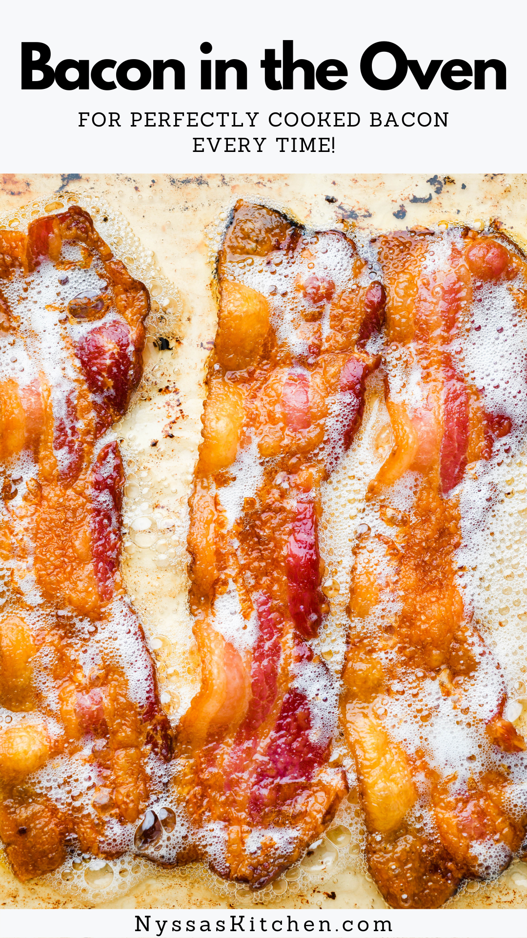 Cooking bacon in the oven is the KEY to easy, perfectly cooked bacon every time! Especially when cooking a big batch of bacon or making breakfast for a crowd. An easy method with less mess so you can cook smarter not harder! Gluten free, keto, Whole30 option.