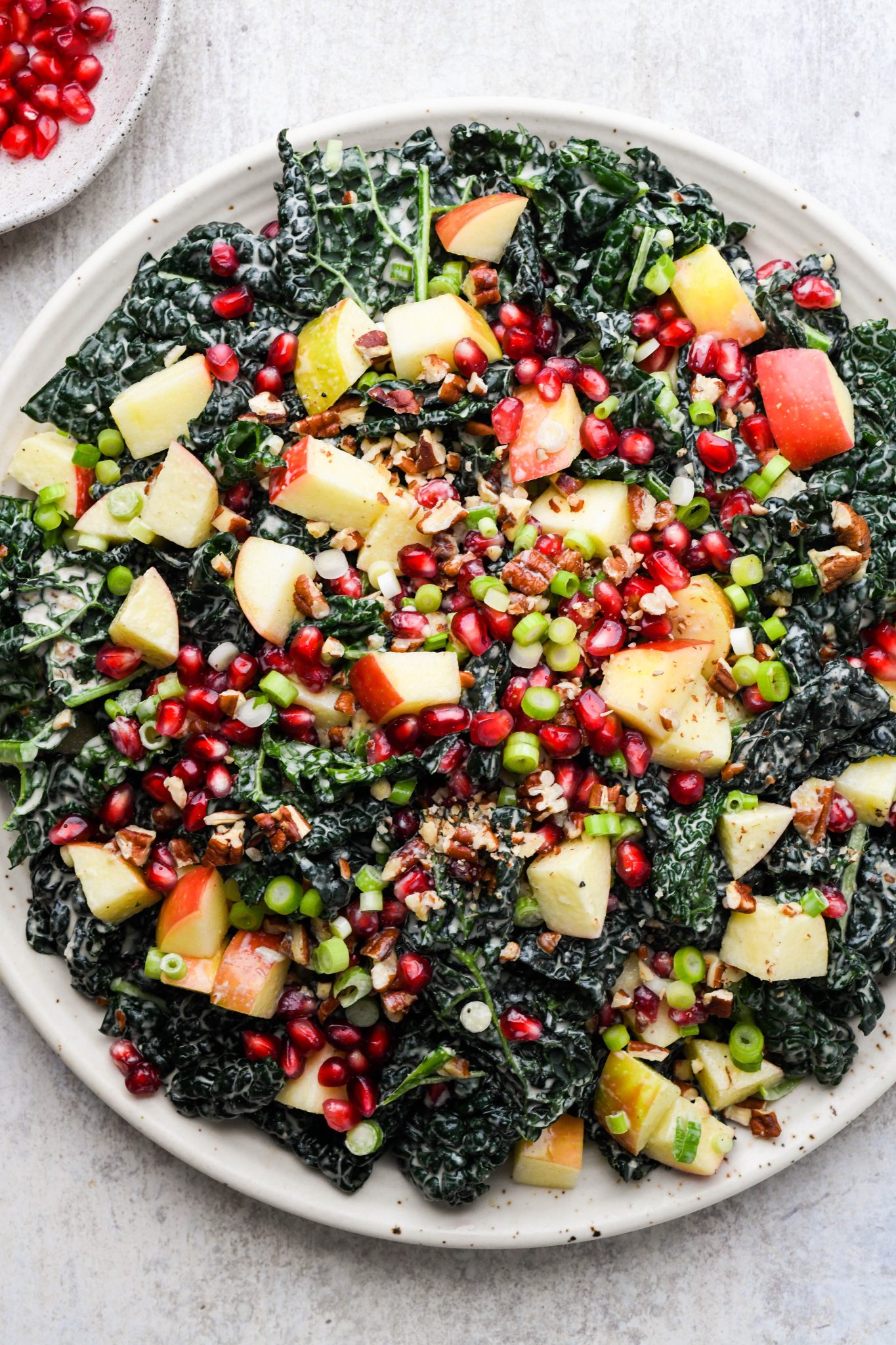 Kale Apple Pomegranate Salad Healthy & festive!