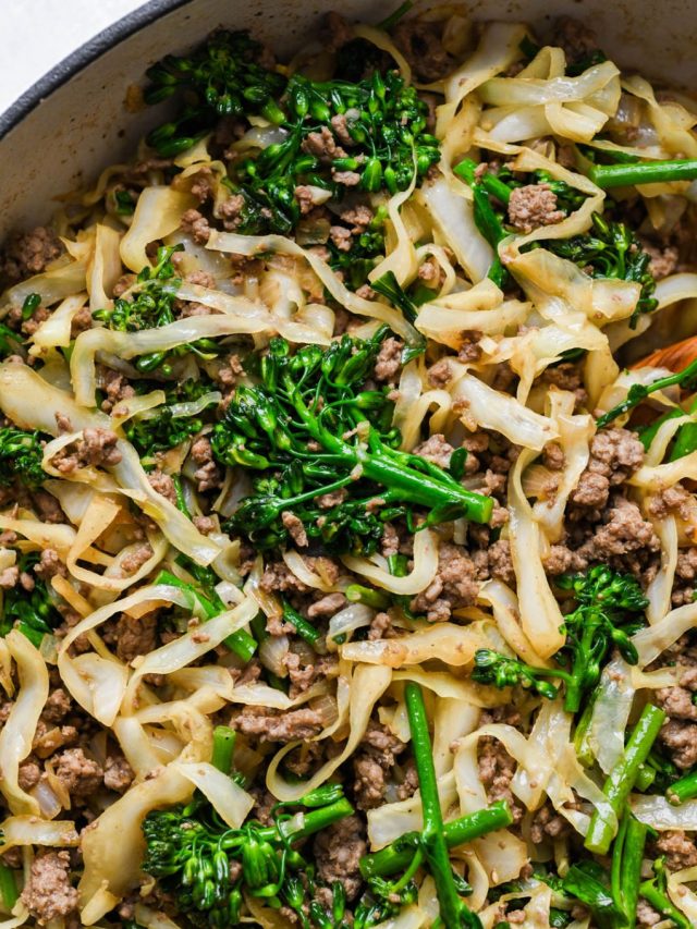 Ground Beef And Cabbage Whole30 Stir Fry {whole30 Paleo Gluten Free} Story Nyssa S Kitchen