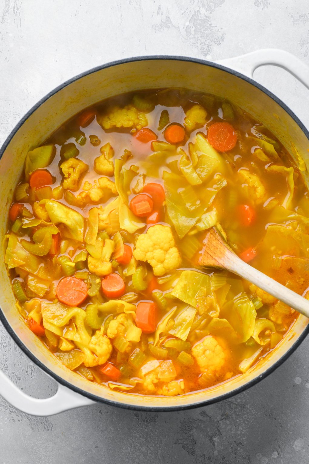 How to make anti inflammatory vegetable soup - Final soup simmered and reduced.