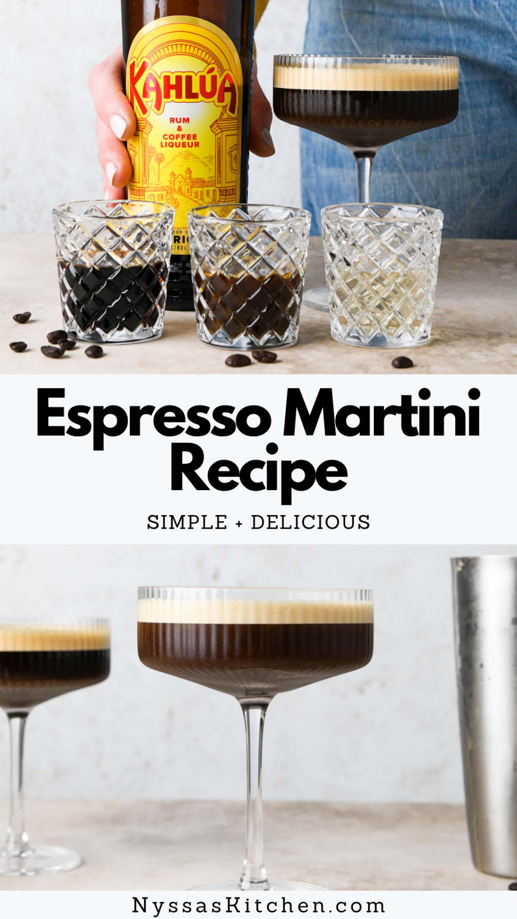Pinterest Pin for Espresso Martini recipe