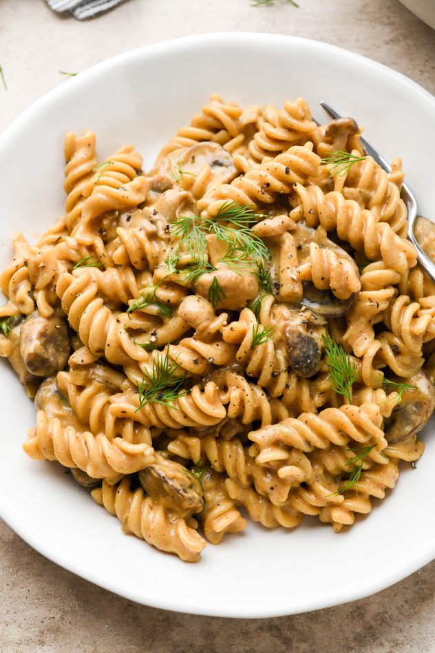 Cashew Cream Mushroom Stroganoff - Gluten Free!