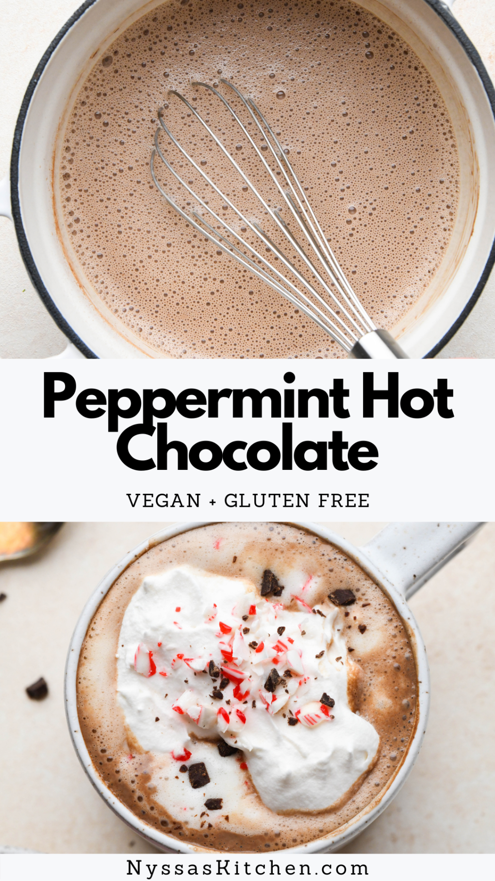 Pinterest Pin for Peppermint Hot Chocolate
