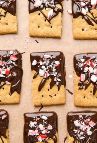Chocolate Peppermint Covered Graham Crackers