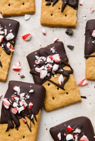 Chocolate Peppermint Covered Graham Crackers