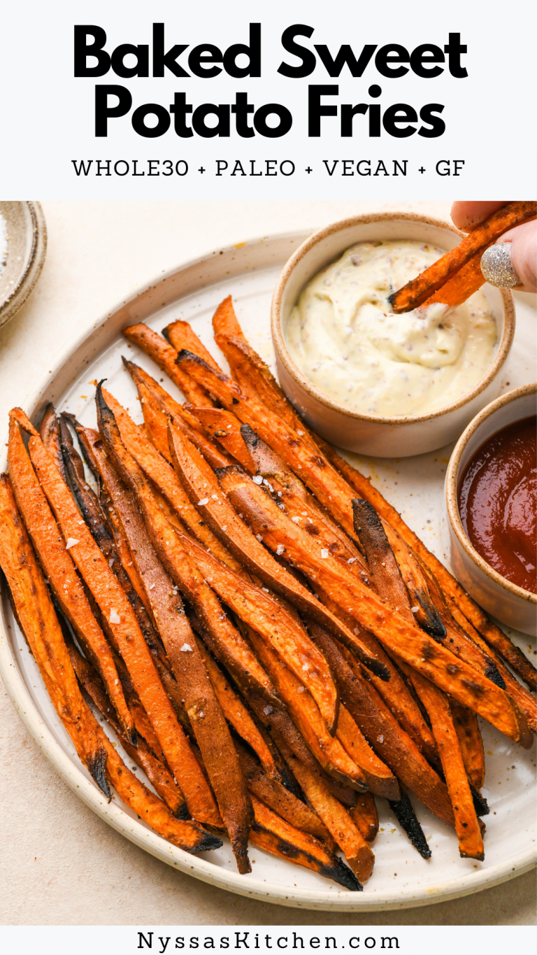 Baked Sweet Potato Fries - Whole30 + Gluten Free + Vegan