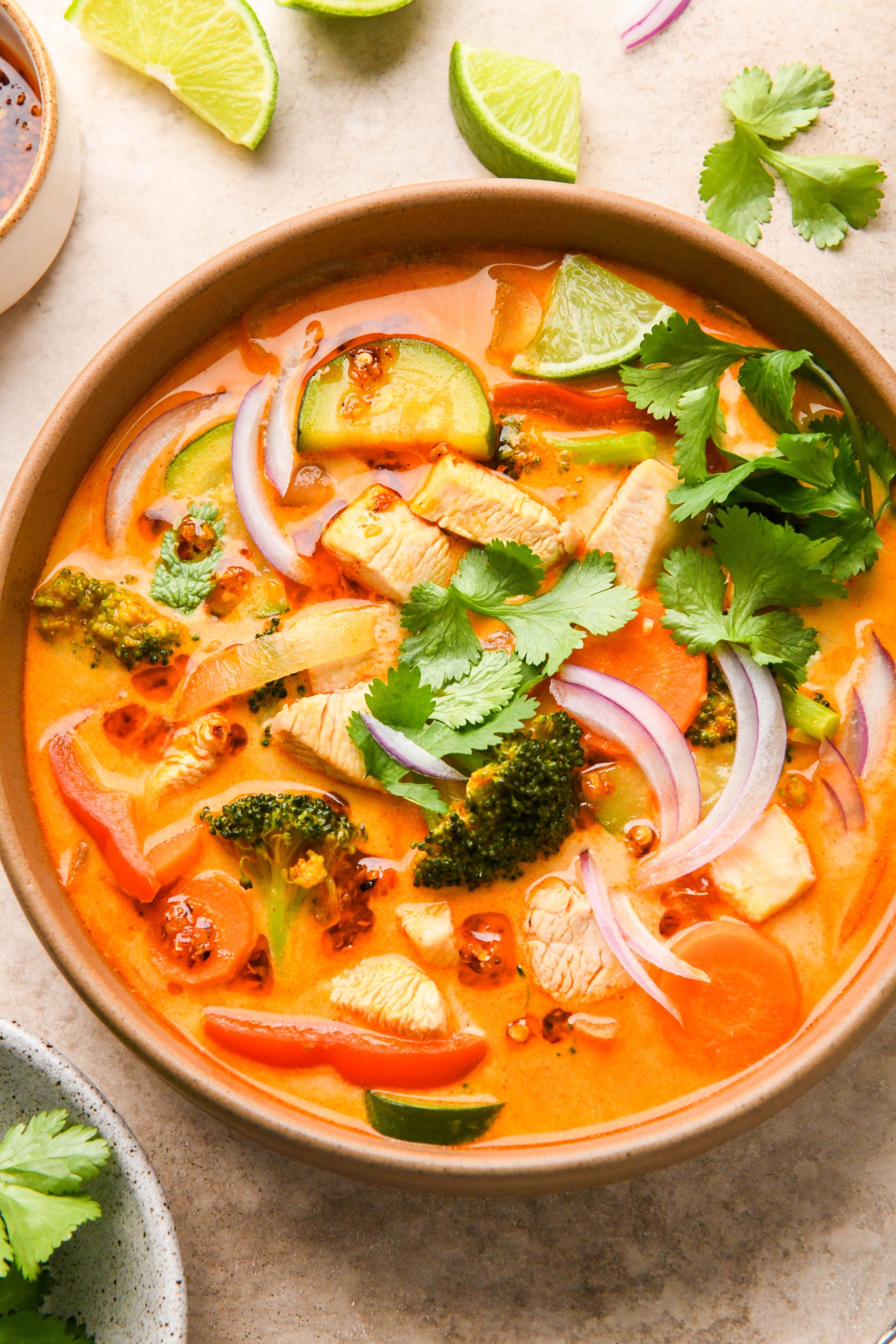 Thai Coconut Curry Chicken Soup Whole30 + Gluten Free