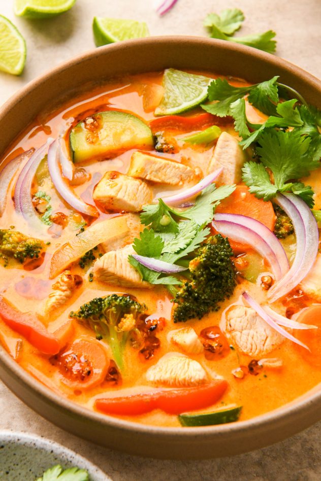 Thai Coconut Curry Chicken and Vegetable Soup - Dairy Free!