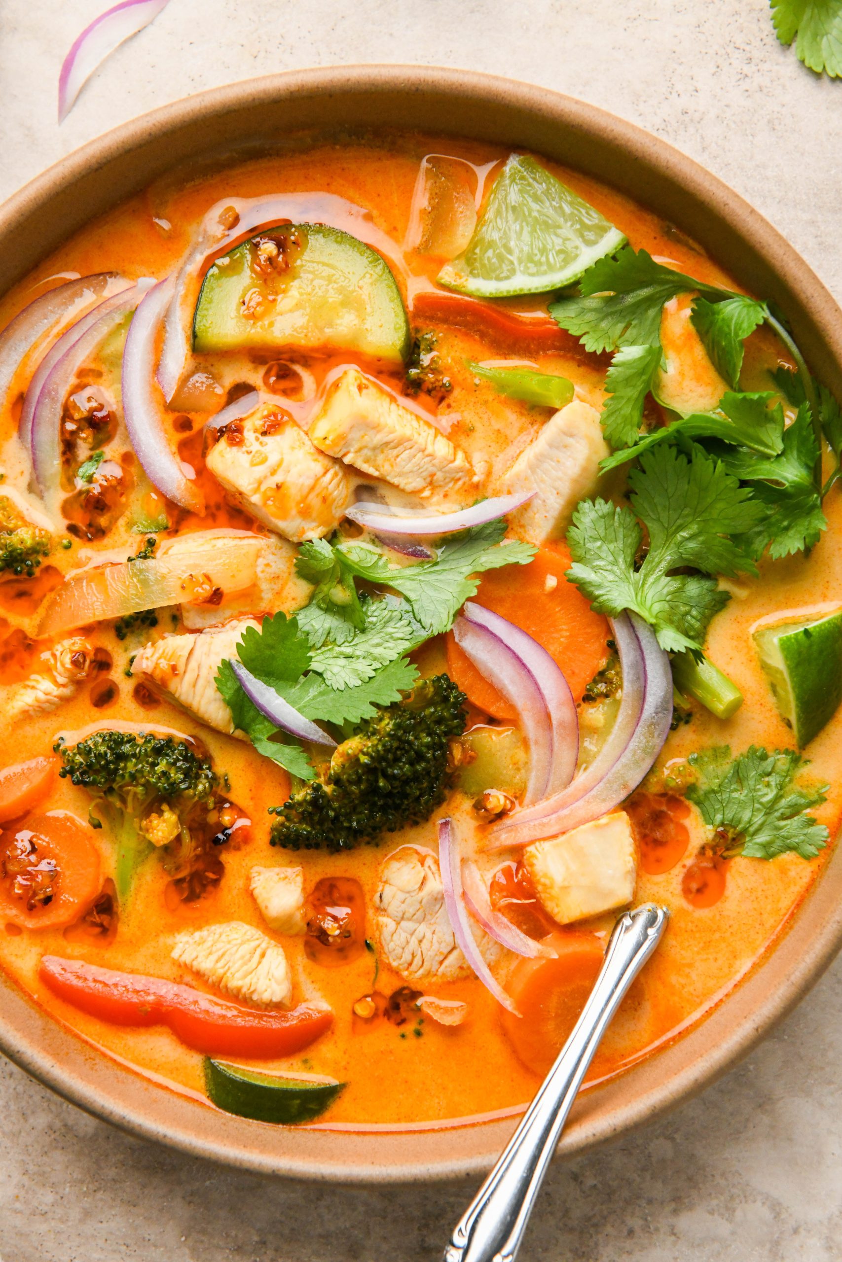 Thai Coconut Curry Chicken Soup - Whole30 + Gluten Free