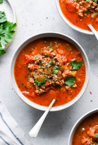 EASY WHOLE30 STUFFED PEPPER SOUP {WHOLE30 + GLUTEN FREE + KETO}-cover image