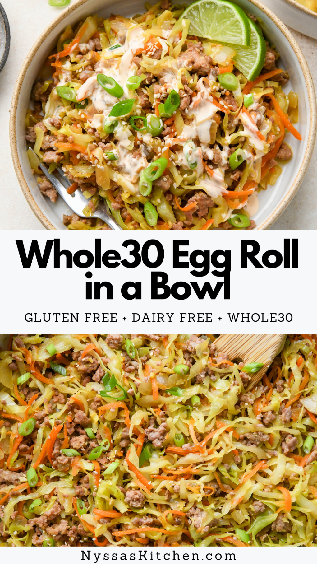 Pinterest Pin for Egg Roll in a Bowl