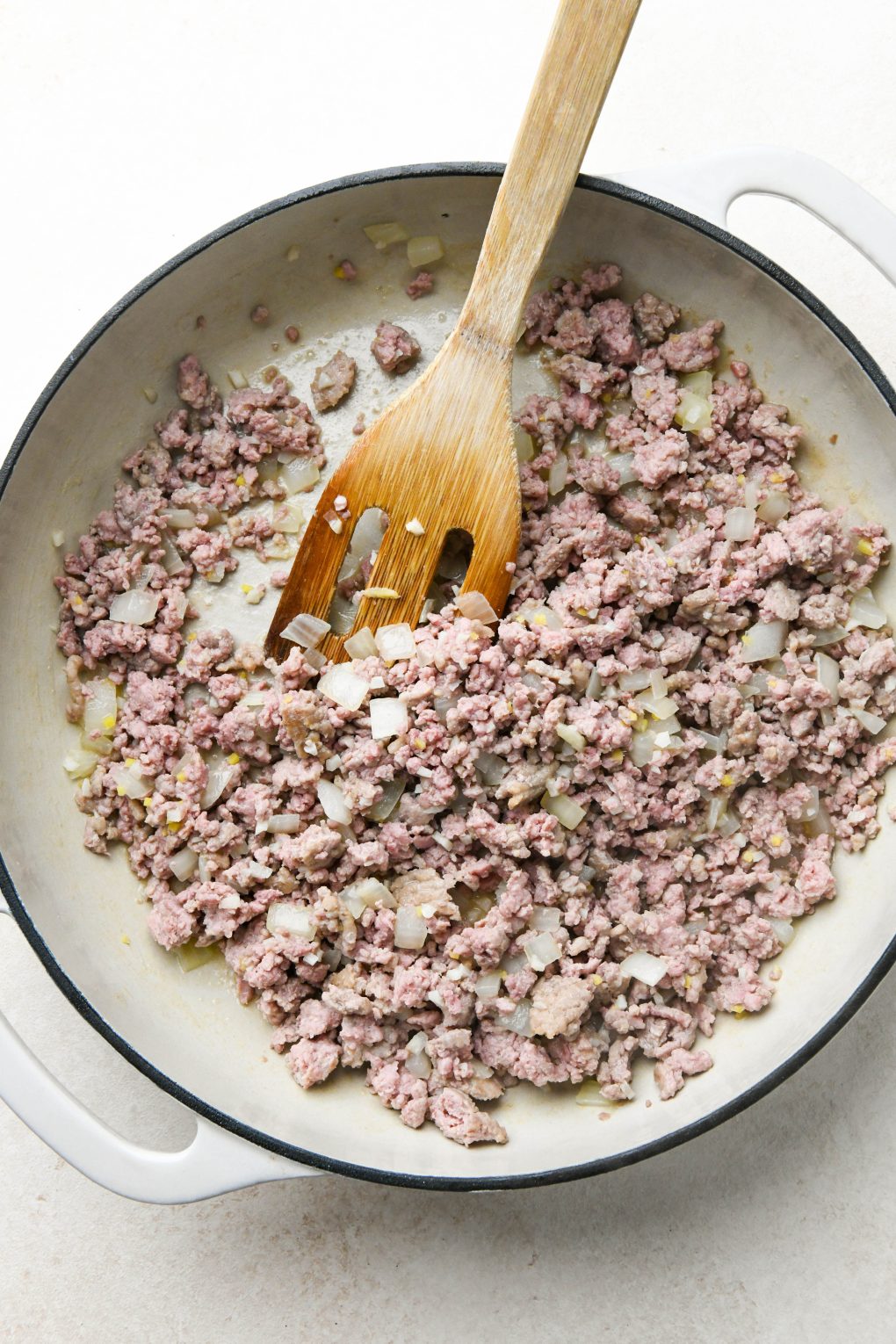 How to make Egg Roll in a Bowl: Ground turkey cooked and broken up.