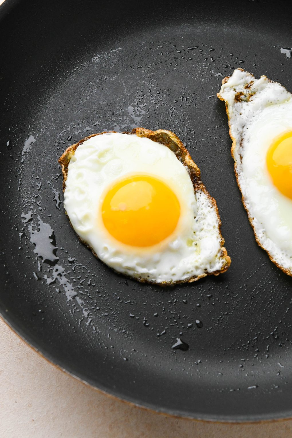 Simple fried eggs in a non stick skillet.