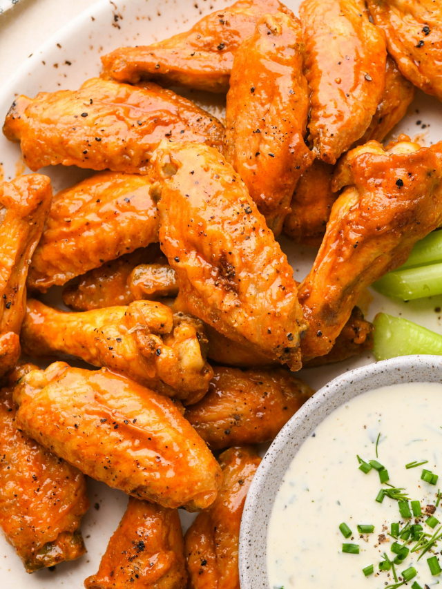 Air Fryer Chicken Wings with Primal Kitchen Buffalo Sauce 