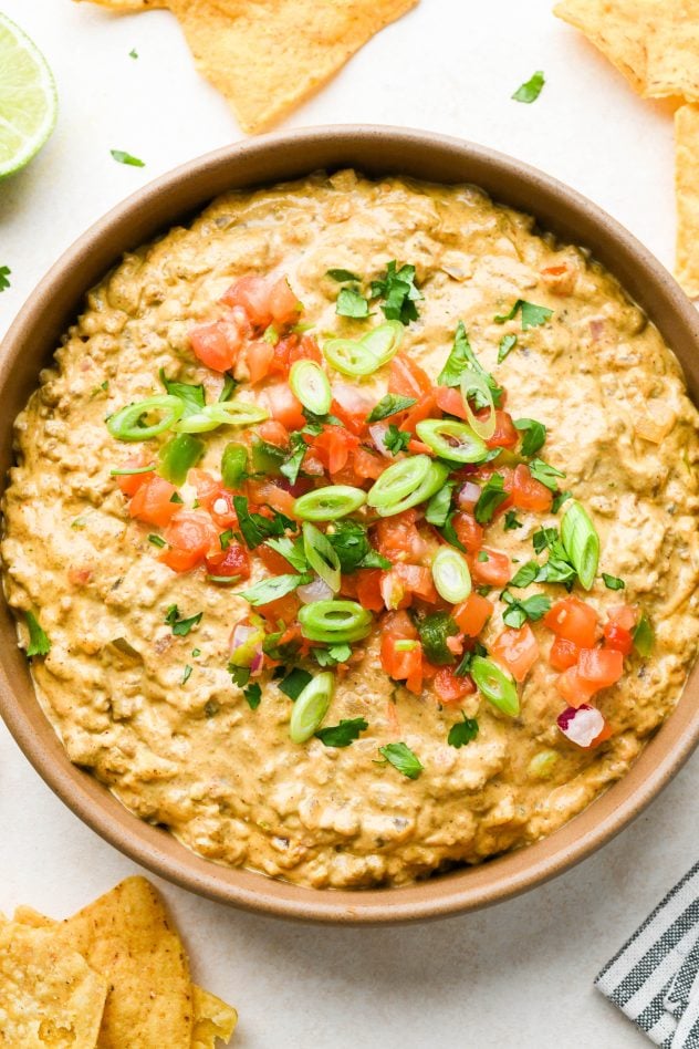 Dairy Free Queso Fundido with Ground Beef - Made with Cashews