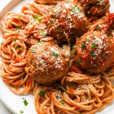 Gluten Free Italian Meatballs in Marinara Sauce - Made Without Breadcrumbs!