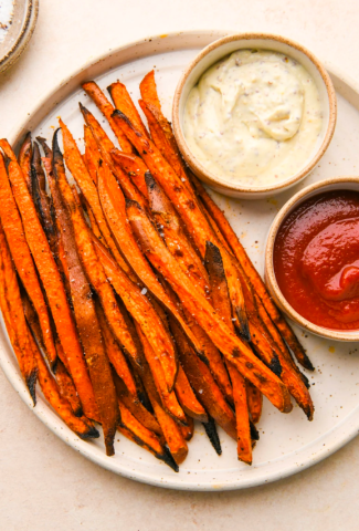 BAKED SWEET POTATO FRIES {WHOLE30 + PALEO + GLUTEN FREE + VEGAN} -COVER IMAGE