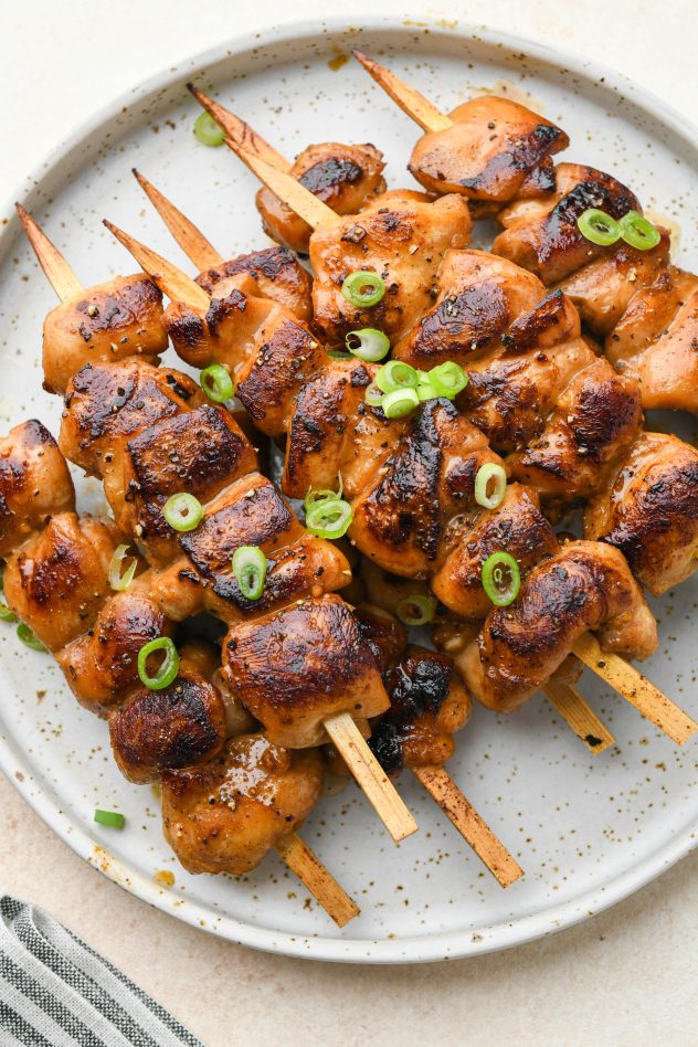 Garlic Ginger Chicken Chicken Kabobs - Oven or Grill!