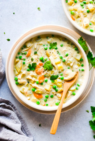 HEALTHY WHOLE30 CHICKEN POT PIE SOUP {WHOLE30 + GLUTEN FREE + VEGAN, PALEO OPTION}-Cover image