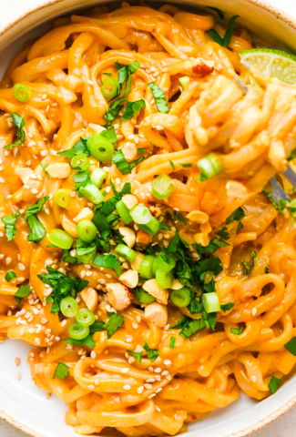 Red Curry Peanut Noodles {VEGAN + GLUTEN FREE}-Cover image