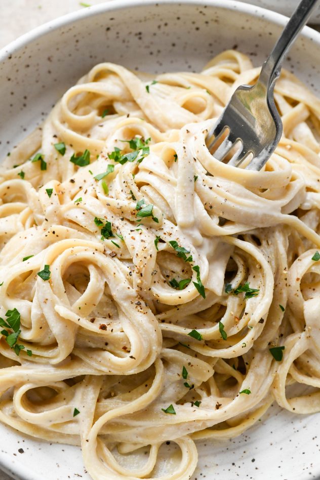 Vegan Fettuccine Alfredo | Nyssa's Kitchen