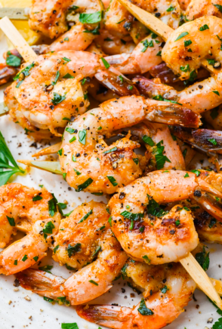 Garlicky Grilled Shrimp Skewers-Cover image