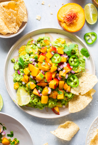 Jalapeño Peach Guacamole {PALEO + VEGAN + WHOLE30}-Cover Image