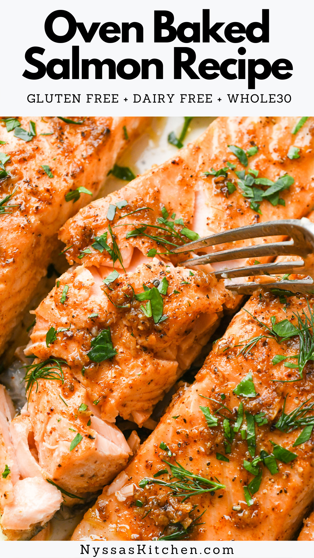 Say hello to the BEST healthy baked salmon recipe! Made with simple ingredients like garlic, paprika, avocado oil, lemon juice, salt, pepper, and fresh herbs. It is out of this world flavorful, perfectly cooked, and just as good for a busy weeknight dinner as it is for a dinner party. Gluten free, dairy free, Whole30, paleo, keto, and low carb.