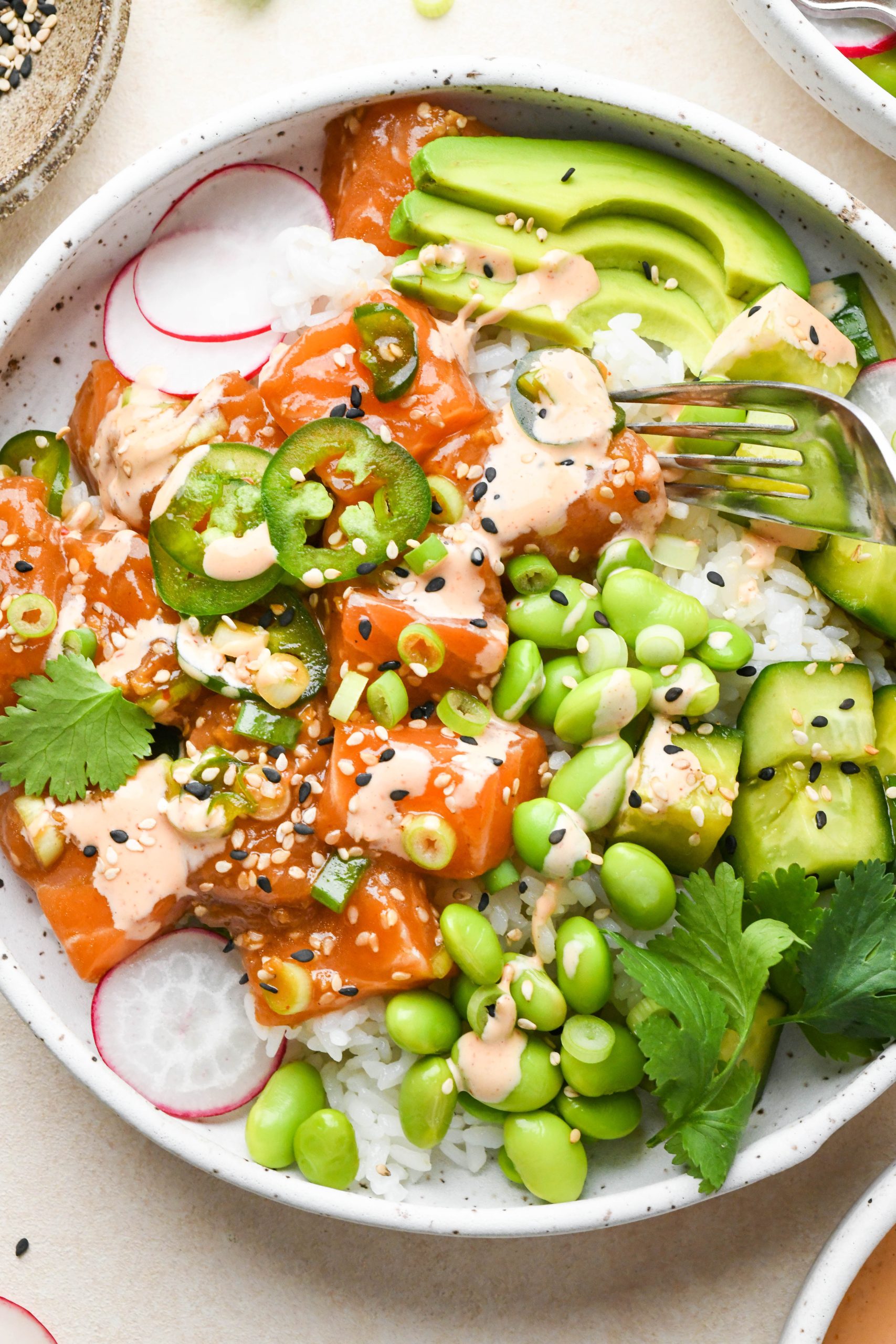 EASY Salmon Poke Bowl Recipe - Raw & Cooked Versions!
