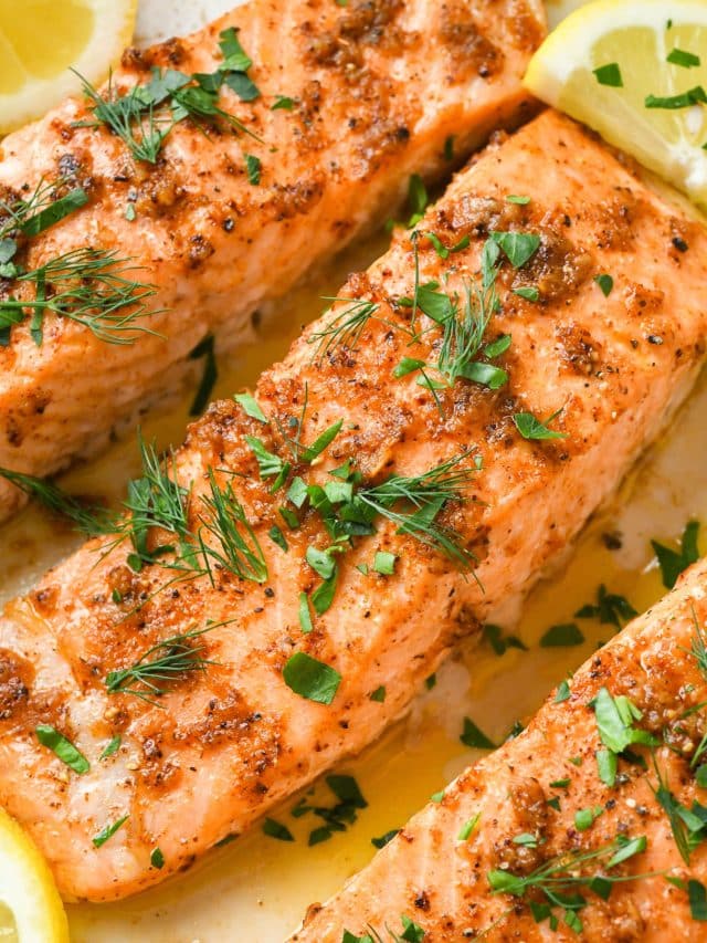 Healthy Lemon Garlic Baked Salmon Story - nyssa's kitchen