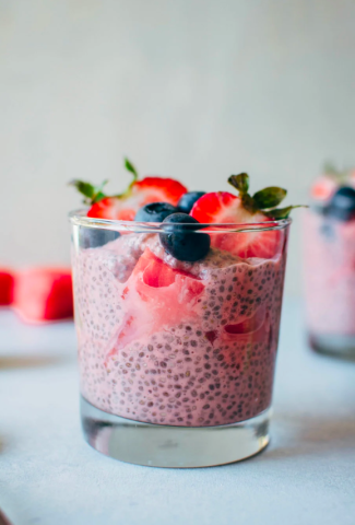 CREAMY WATERMELON CHIA SEED PUDDING-Cover Image