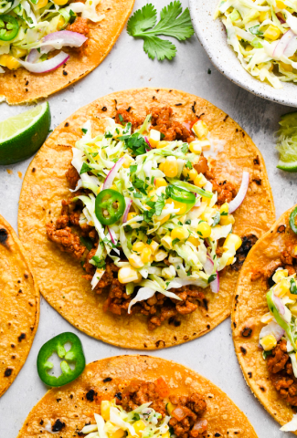 Ground Pork Tacos With Creamy Slaw {Gluten Free + Dairy Free}-Cover Image