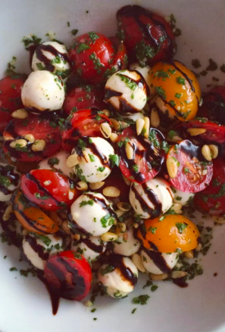 Summer Caprese Salad With Board Dressing-Cover Image