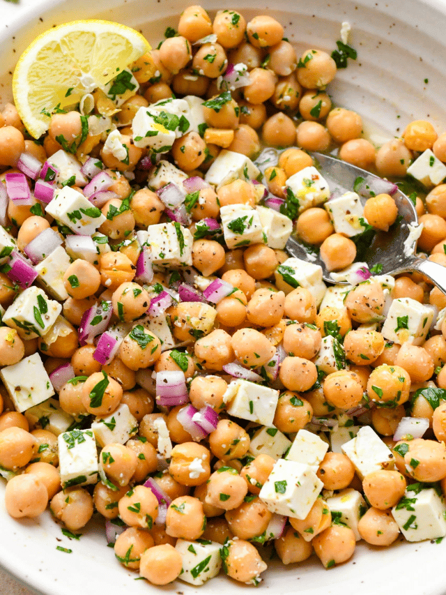 Lemony Chickpea Feta Salad {Gluten Free + Vegan Option} Story nyssa's kitchen