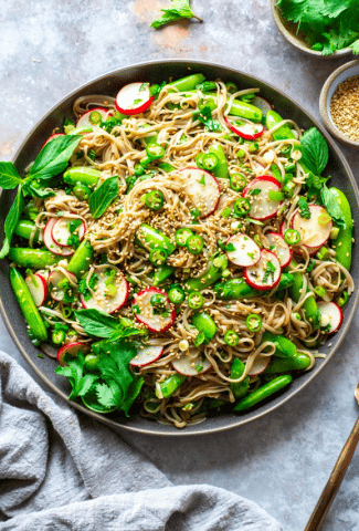 Vegan Soba Noodle Salad With Vegetables And Herbs-Cover image