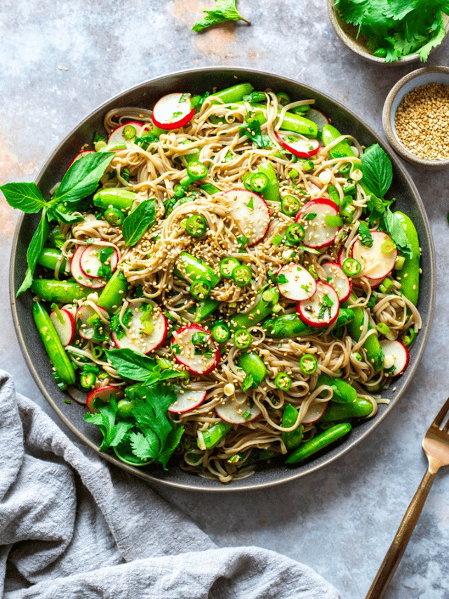 Vegan Soba Noodle Salad With Vegetables And Herbs {gluten Free Vegan