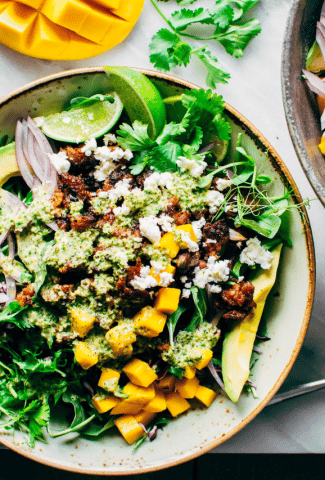 Mango Chorizo Taco Salad Bpwls With Green Sauce-Cover image