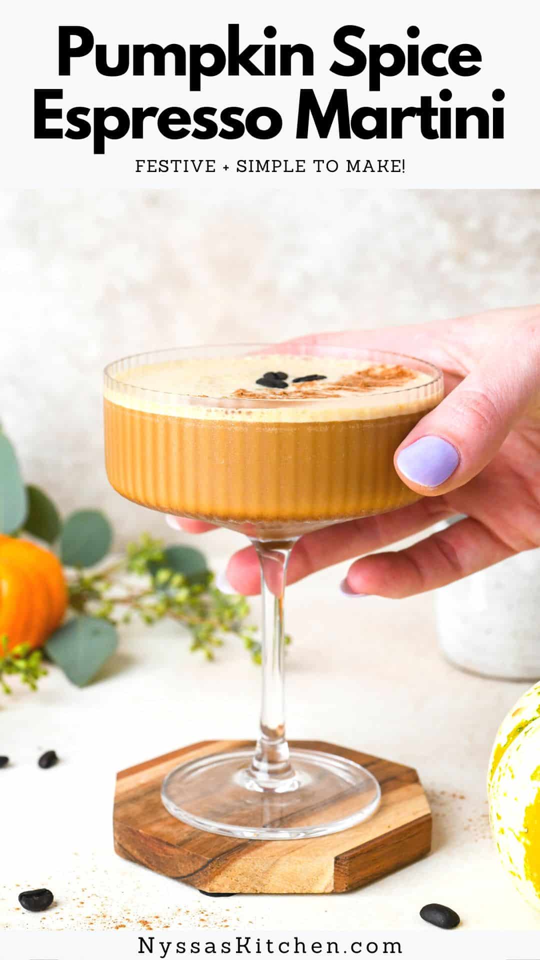 This pumpkin spice espresso martini recipe is a delightful fall inspired twist on a classic cocktail that we all know and love. Made with vodka, coffee liqueur, cold brew or espresso, REAL pumpkin, and pumpkin pie spice. The perfect creamy pumpkin spice cocktail to enjoy all fall long! Easily made dairy free by opting for a dairy free creamer.