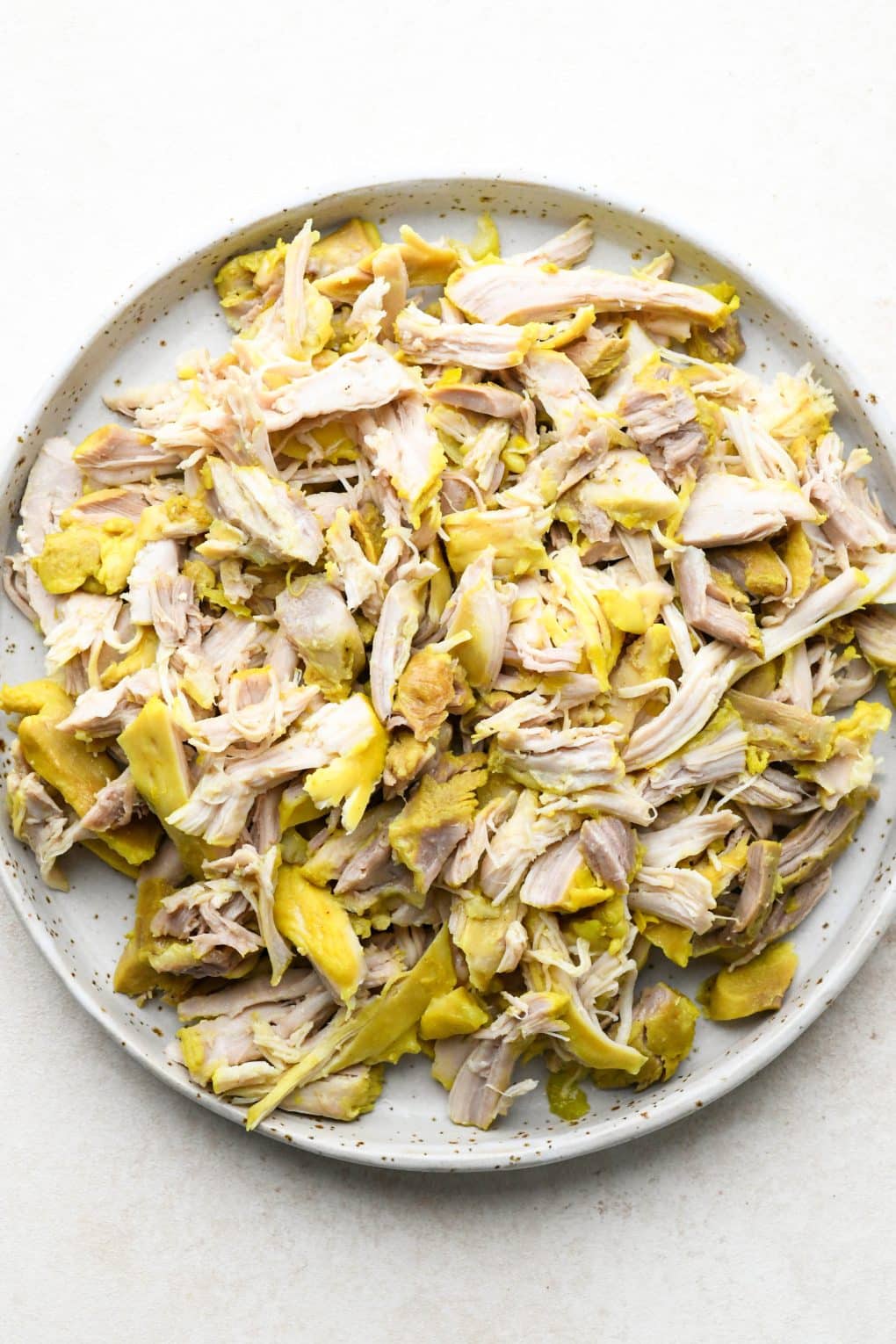 How to make Anti Inflammatory Turmeric Chicken Soup: Cooked chicken removed from the pot and shredded.