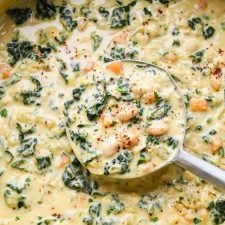 White Bean and Kale Soup Made with Cashew Cream (Dairy Free)
