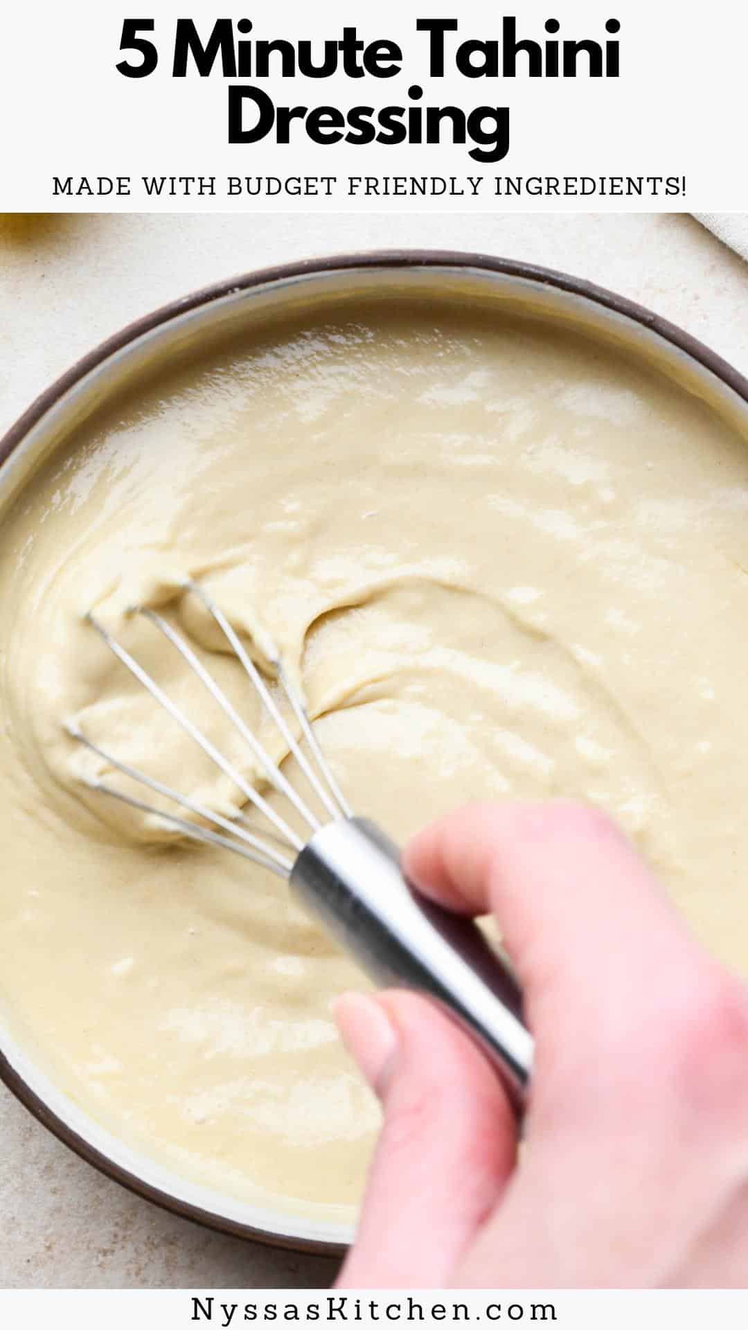 This creamy, easy-to-make tahini dressing is the new homemade sauce recipe you'll love having in your back pocket! Bright and nutty, it's the perfect addition to salads, grain bowls, roasted vegetables, or a simple protein. Gluten free, vegan option, Whole30 option.