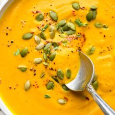 Dairy Free Pumpkin Carrot Soup with Canned Pumpkin