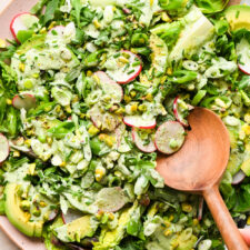 The Perfect Spring Salad with Green Goddess Dressing