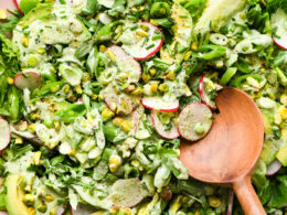 The Perfect Spring Salad with Green Goddess Dressing