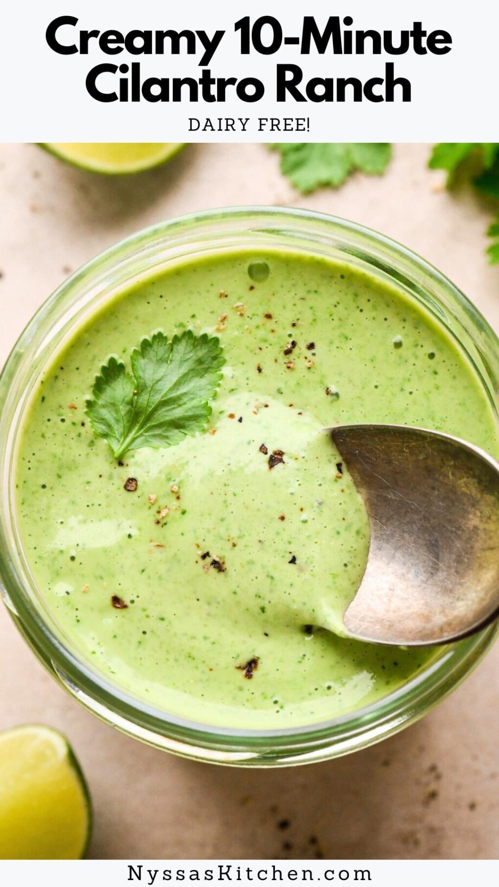 Pinterest pin for Creamy 10-Minute Cilantro Ranch